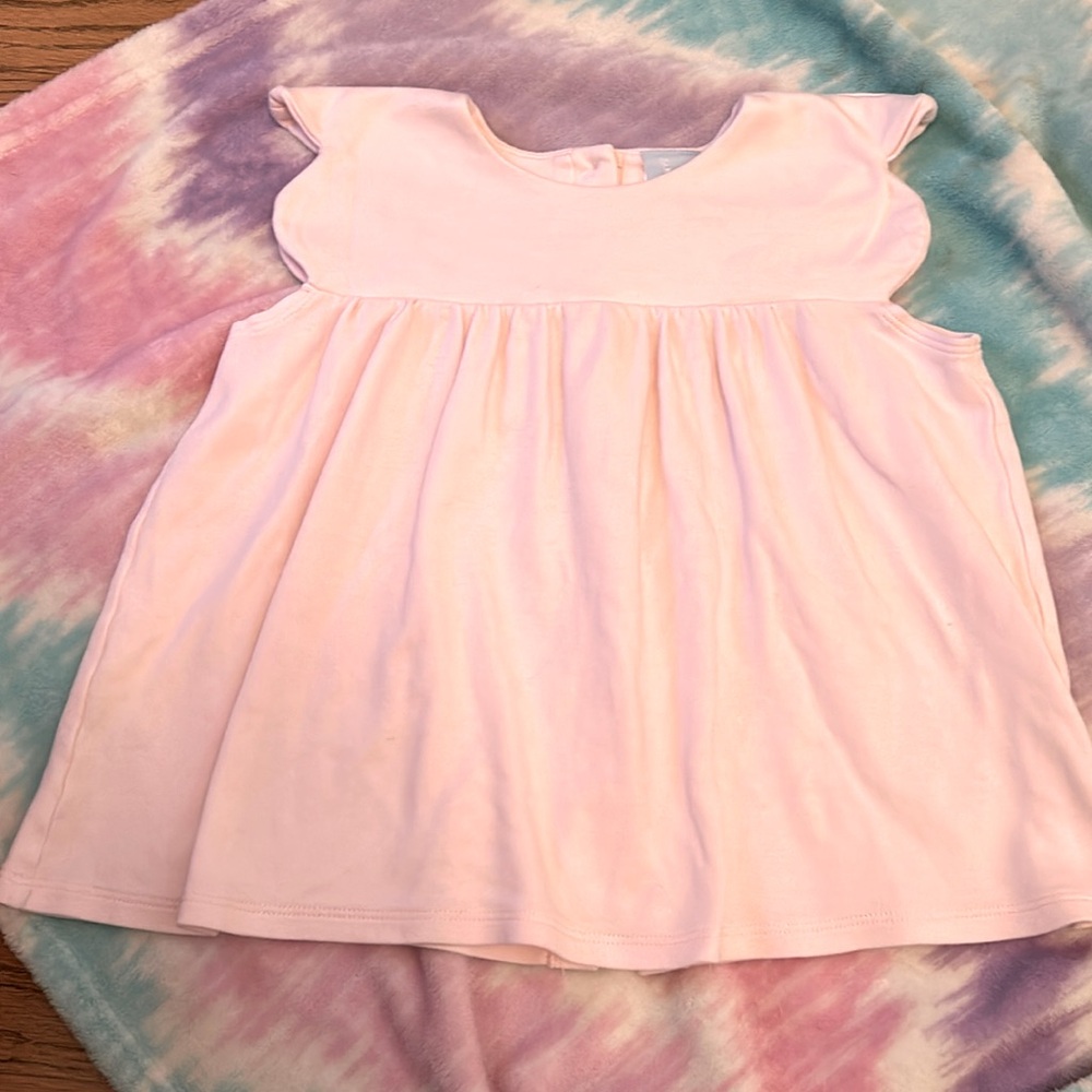 Bella bliss pink rose blush colored girls scalloped flutter sleeve top shirt